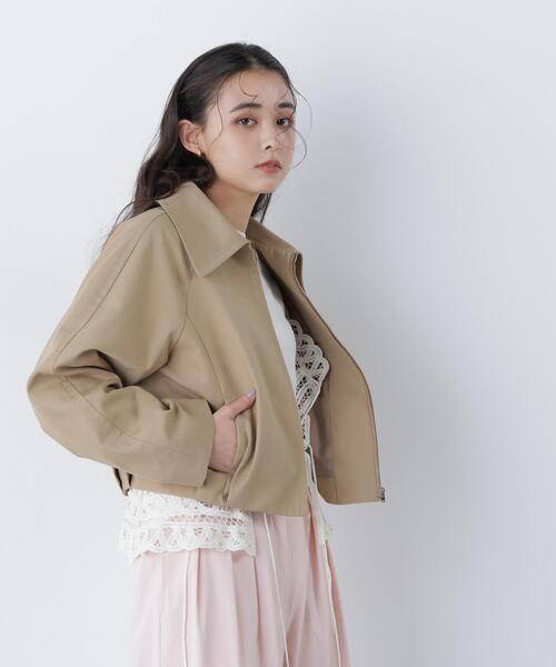 N.(N. Natural Beauty Basic)(エヌエヌナチュラルビューティーベーシック)の「ステンカラーフォルムブルゾン(ブルゾン・レディース・キャメル/オフホワイト・フリ-)」の20枚目の写真