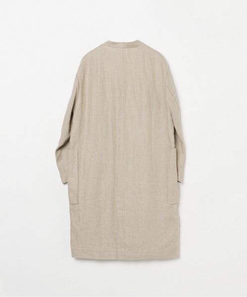 HELIOPOLE(エリオポール)の「DUNGAREES LINEN COAT(ステンカラーコート・レディース・ブラック/ベージュ・36/38)」の3枚目の写真