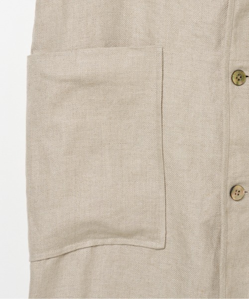 HELIOPOLE(エリオポール)の「DUNGAREES LINEN COAT(ステンカラーコート・レディース・ブラック/ベージュ・36/38)」の8枚目の写真