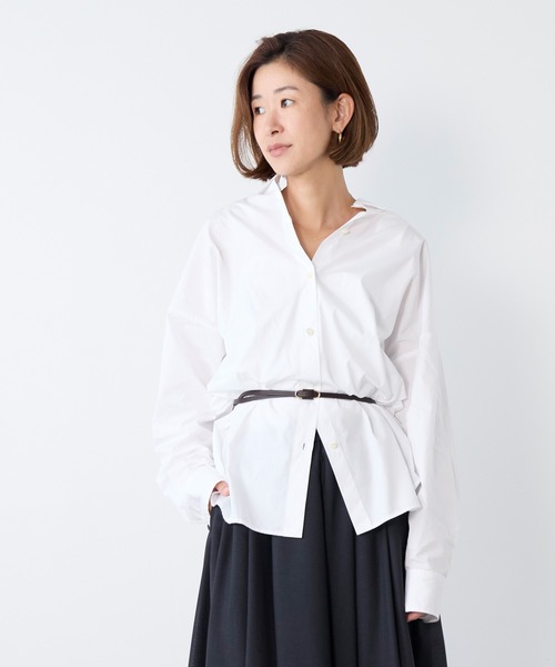 MICA&DEAL（マイカ＆ディール）の「ポプリンストライプオーバーシャツ（シャツ/ブラウス・レディース・ブルー/オフホワイト/イエロー/ピンク・FREE）」の6枚目の写真