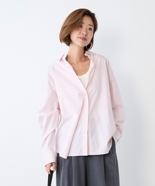 MICA&DEAL（マイカ＆ディール）の「ポプリンストライプオーバーシャツ（シャツ/ブラウス・レディース・ブルー/オフホワイト/イエロー/ピンク・FREE）」の20枚目の写真