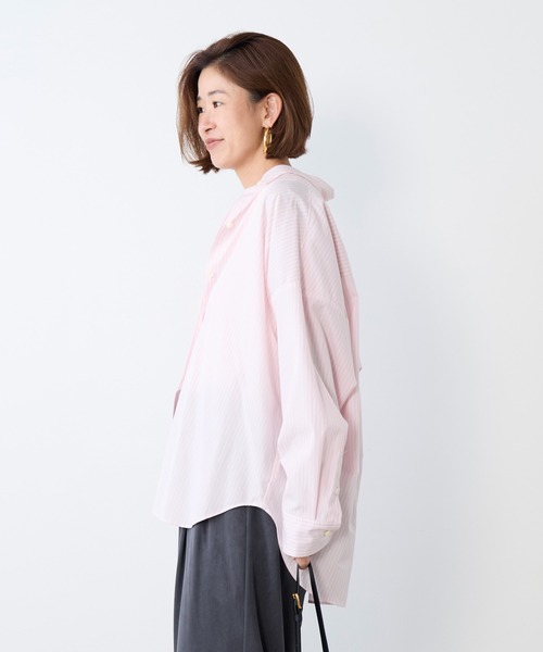 MICA&DEAL（マイカ＆ディール）の「ポプリンストライプオーバーシャツ（シャツ/ブラウス・レディース・ブルー/オフホワイト/イエロー/ピンク・FREE）」の21枚目の写真