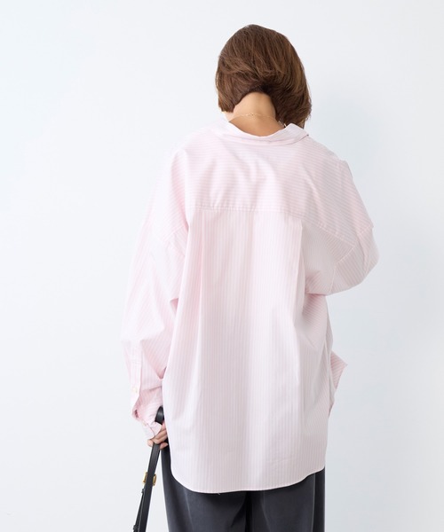 MICA&DEAL（マイカ＆ディール）の「ポプリンストライプオーバーシャツ（シャツ/ブラウス・レディース・ブルー/オフホワイト/イエロー/ピンク・FREE）」の22枚目の写真