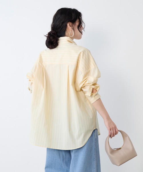 MICA&DEAL（マイカ＆ディール）の「ポプリンストライプオーバーシャツ（シャツ/ブラウス・レディース・ブルー/オフホワイト/イエロー/ピンク・FREE）」の15枚目の写真