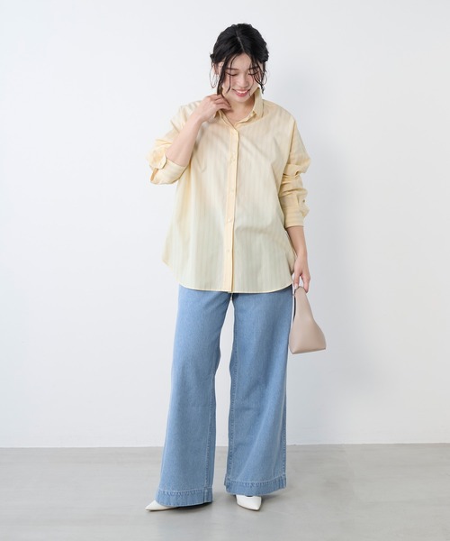 MICA&DEAL（マイカ＆ディール）の「ポプリンストライプオーバーシャツ（シャツ/ブラウス・レディース・ブルー/オフホワイト/イエロー/ピンク・FREE）」の16枚目の写真