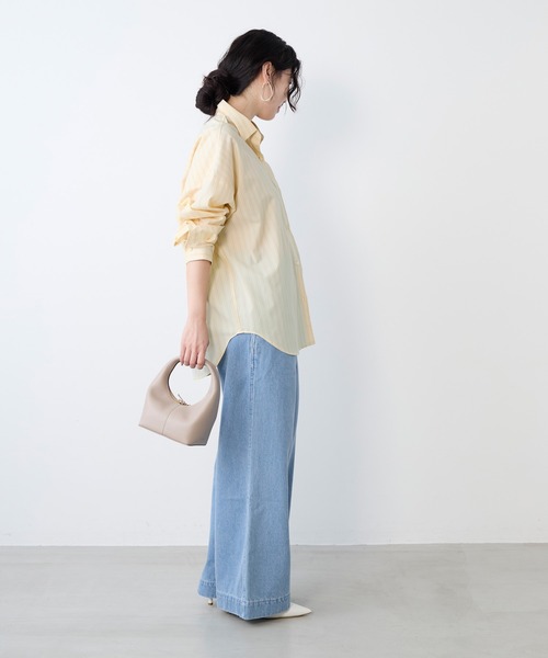 MICA&DEAL（マイカ＆ディール）の「ポプリンストライプオーバーシャツ（シャツ/ブラウス・レディース・ブルー/オフホワイト/イエロー/ピンク・FREE）」の17枚目の写真