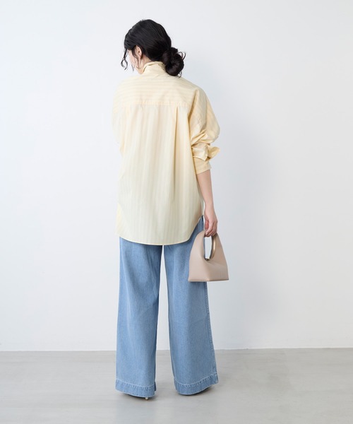 MICA&DEAL（マイカ＆ディール）の「ポプリンストライプオーバーシャツ（シャツ/ブラウス・レディース・ブルー/オフホワイト/イエロー/ピンク・FREE）」の18枚目の写真