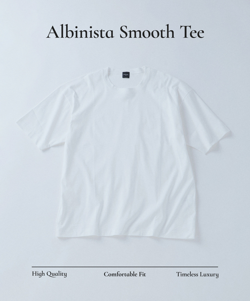 EDIFICE（エディフィス）の「アルビニスタ スムース Tシャツ（Tシャツ/カットソー・メンズ・オレンジ/ネイビー/ホワイト/ブルー/ブラウン系その他/アイボリー/ブラック・MEDIUM/SMALL/X-LARGE/LARGE）」の2枚目の写真