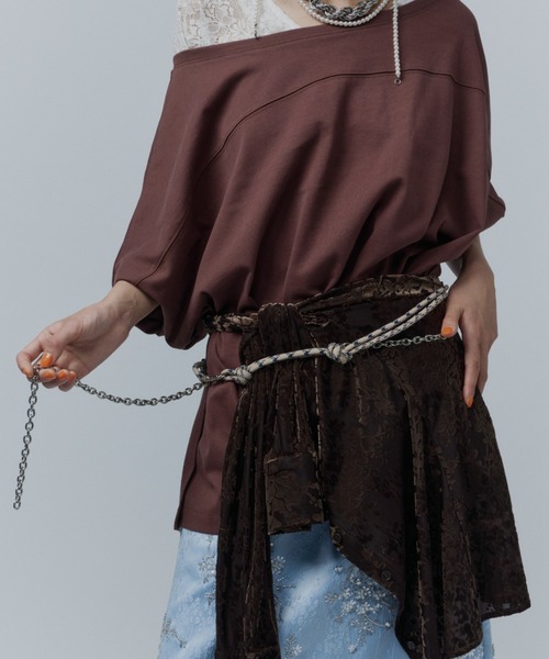 yae(ヤエ)の「Paracprd chain belt / パラコードチェーンベルト(ベルト・レディース・ブラック/ベージュ・FREE)」の2枚目の写真