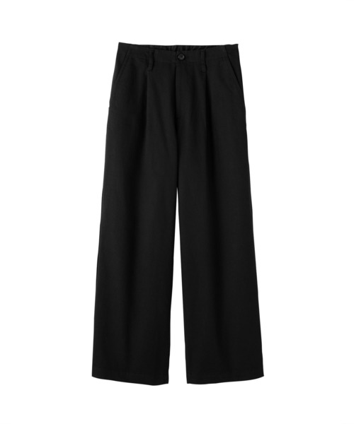 無印良品（ムジルシリョウヒン）の「婦人　ムラ糸　チノタックワイドパンツ（チノパンツ・レディース・ダークグレー/ダークベージュ/ブラック/アイボリー・S/M/L/XL）」の11枚目の写真