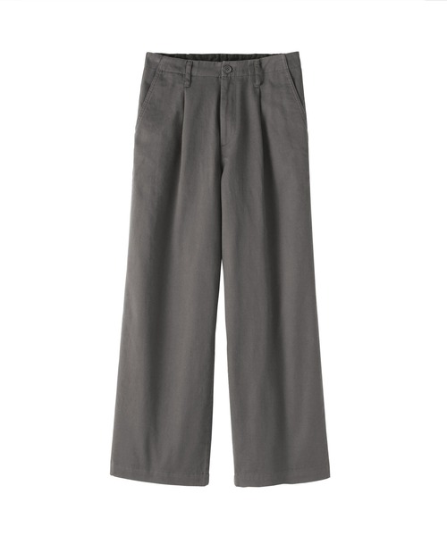 無印良品（ムジルシリョウヒン）の「婦人　ムラ糸　チノタックワイドパンツ（チノパンツ・レディース・ダークグレー/ダークベージュ/ブラック/アイボリー・S/M/L/XL）」の19枚目の写真