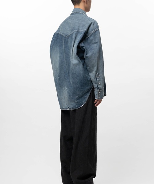 Maison MIHARA YASUHIRO（メゾンミハラヤスヒロ）の「【MIHARAYASUHIRO/ミハラヤスヒロ】DENIM SHIRTS w STICKER（シャツ/ブラウス・メンズ・ブラック/インディゴブルー・44/46/48）」の10枚目の写真