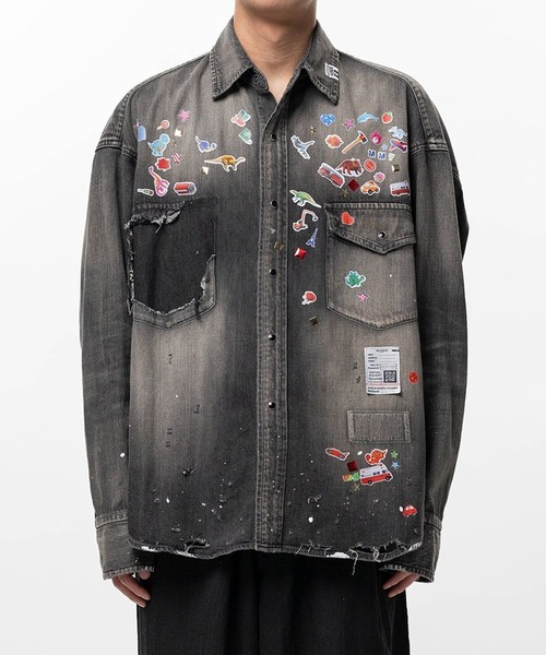 MIHARAYASUHIRO/ミハラヤスヒロ】DENIM SHIRTS w STICKER（シャツ