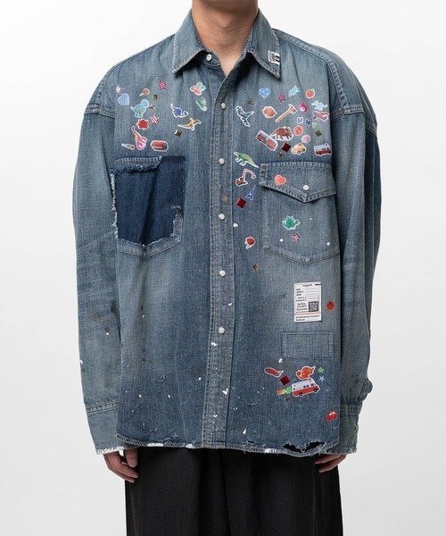 Maison MIHARA YASUHIRO（メゾンミハラヤスヒロ）の「【MIHARAYASUHIRO/ミハラヤスヒロ】DENIM SHIRTS w STICKER（シャツ/ブラウス・メンズ・ブラック/インディゴブルー・44/46/48）」の12枚目の写真