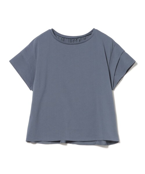 BEAMS HEART(ビームスハート)の「後ろ異素材 ギャザー プルオーバー(Tシャツ/カットソー・レディース・ブルー系その他/オフホワイト/ブラック・FREE)」の3枚目の写真