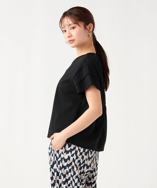 BEAMS HEART(ビームスハート)の「後ろ異素材 ギャザー プルオーバー(Tシャツ/カットソー・レディース・ブルー系その他/オフホワイト/ブラック・FREE)」の18枚目の写真