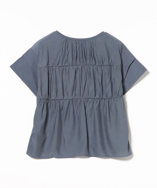 BEAMS HEART(ビームスハート)の「後ろ異素材 ギャザー プルオーバー(Tシャツ/カットソー・レディース・ブルー系その他/オフホワイト/ブラック・FREE)」の7枚目の写真