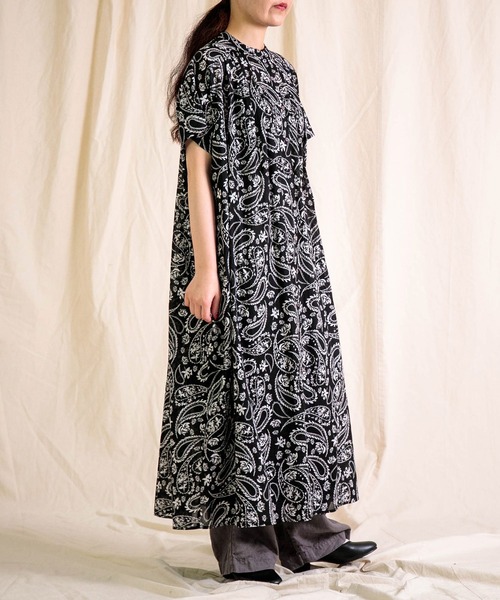 Brocante（ブロカント）の「[Brocante / ブロカント] インドプリント(ペイズリー) フロンセワンピース（ワンピース・レディース・ブラック系その他/ブラウン系その他・2）」の6枚目の写真