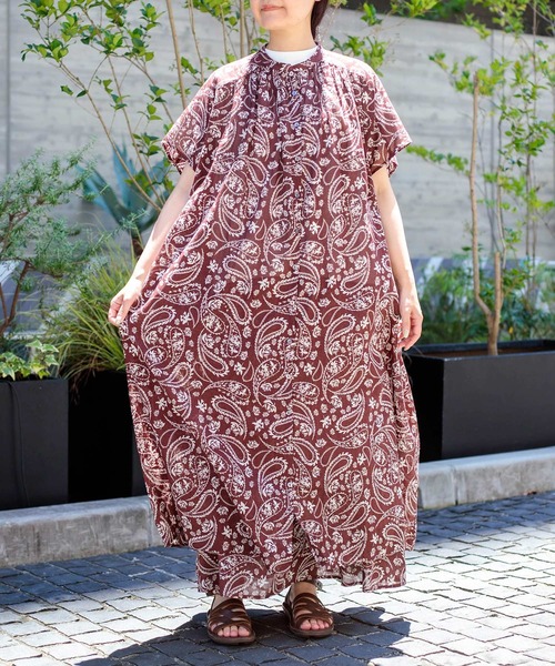 Brocante（ブロカント）の「[Brocante / ブロカント] インドプリント(ペイズリー) フロンセワンピース（ワンピース・レディース・ブラック系その他/ブラウン系その他・2）」の22枚目の写真