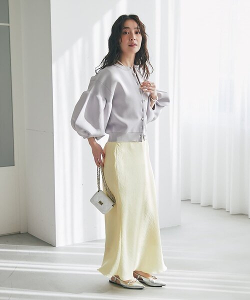 値下げ❣️La boutique BonBon お袖ぽわんパールニットカーディガン La boutique BonBon｜【今すぐお届け!・名品】お袖ぽわんパールニット