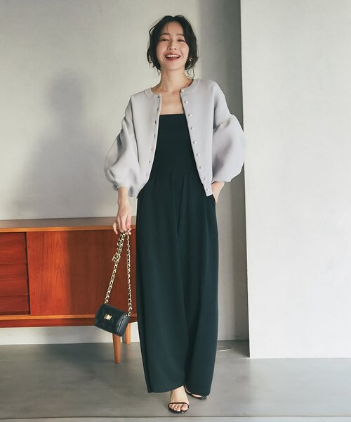 La boutique BonBon（ラブティックボンボン）の「【名品】お袖ぽわんパールニットカーディガン（カーディガン/ボレロ・レディース・ネイビー/イエロー/ピンク/ホワイト/ライトグレー/サックスブルー・FREE）」の11枚目の写真