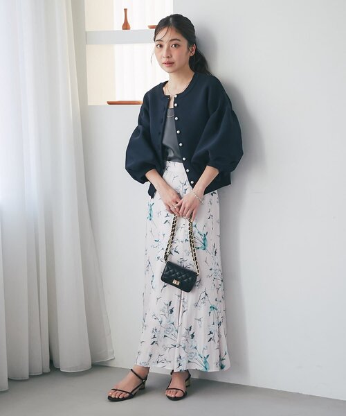 La boutique BonBon（ラブティックボンボン）の「【名品】お袖ぽわんパールニットカーディガン（カーディガン/ボレロ・レディース・ネイビー/イエロー/ピンク/ホワイト/ライトグレー/サックスブルー・FREE）」の20枚目の写真