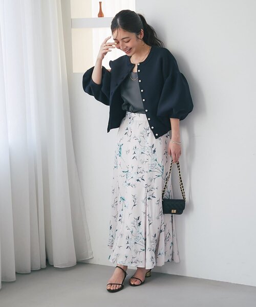 La boutique BonBon（ラブティックボンボン）の「【名品】お袖ぽわんパールニットカーディガン（カーディガン/ボレロ・レディース・ネイビー/イエロー/ピンク/ホワイト/ライトグレー/サックスブルー・FREE）」の21枚目の写真