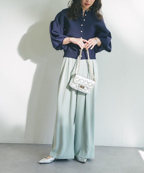 値下げ❣️La boutique BonBon お袖ぽわんパールニットカーディガン La boutique BonBon｜【今すぐお届け!・名品】お袖ぽわんパールニット