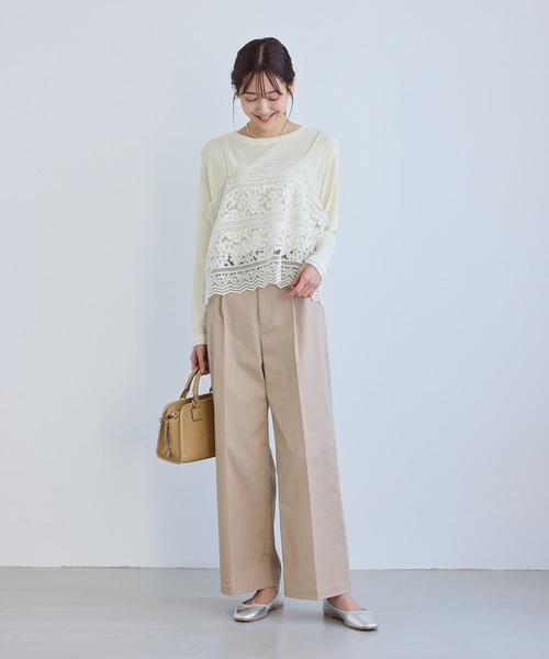 ROPE' PICNIC（ロペピクニック）の「ケミカルレースビスチェ（キャミソール・レディース・オフホワイト・FREE）」の8枚目の写真