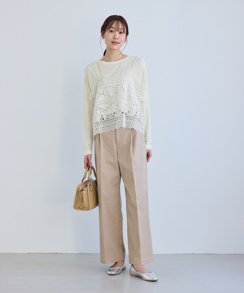 ROPE' PICNIC（ロペピクニック）の「ケミカルレースビスチェ（キャミソール・レディース・オフホワイト・FREE）」の9枚目の写真