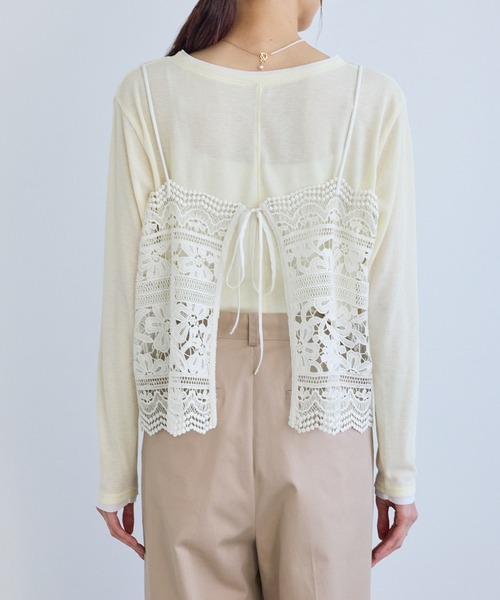 ROPE' PICNIC（ロペピクニック）の「ケミカルレースビスチェ（キャミソール・レディース・オフホワイト・FREE）」の5枚目の写真