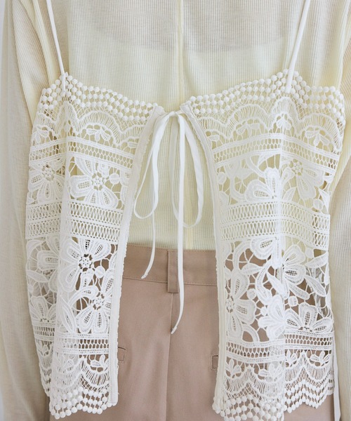 ROPE' PICNIC（ロペピクニック）の「ケミカルレースビスチェ（キャミソール・レディース・オフホワイト・FREE）」の7枚目の写真