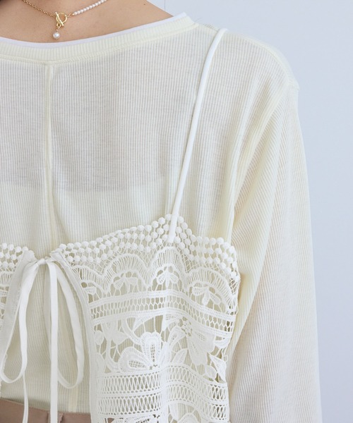 ROPE' PICNIC（ロペピクニック）の「ケミカルレースビスチェ（キャミソール・レディース・オフホワイト・FREE）」の16枚目の写真