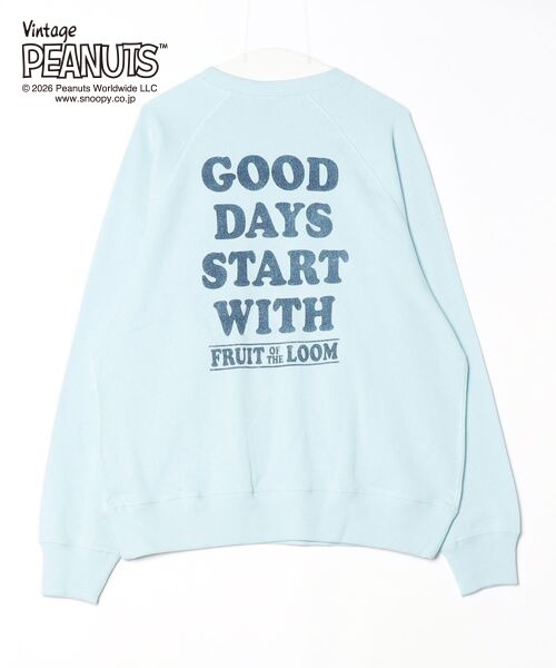 FRUIT OF THE LOOM(フルーツオブザルーム)の「【FRUIT OF THE LOOM/フルーツオブザルーム】<FRUIT OF THE LOOM x PEANUTS> 甘編み裏毛スウェット4(スウェット・メンズ・サックスブルー・L/M)」の3枚目の写真
