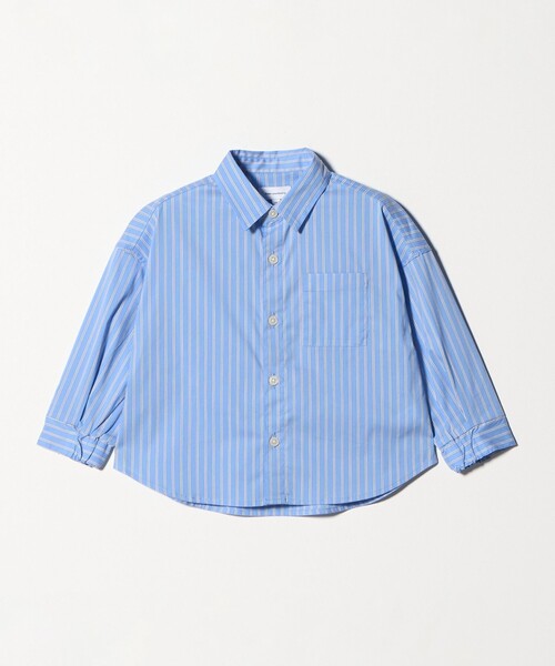 green label relaxing（グリーンレーベルリラクシング）の「ストライプシャツ / キッズ  100cm-130cm 撥水（シャツ/ブラウス・キッズ・ライトブルー/コバルトブルー・160cm/120cm/150cm/100cm/110cm/130cm/140cm）」の4枚目の写真