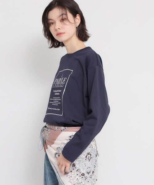 THE SHOP TK （ザ ショップ ティーケー ）の「ロゴ箔プリントロンTee（Tシャツ/カットソー・レディース・ネイビー/オフホワイト・12/13）」の7枚目の写真