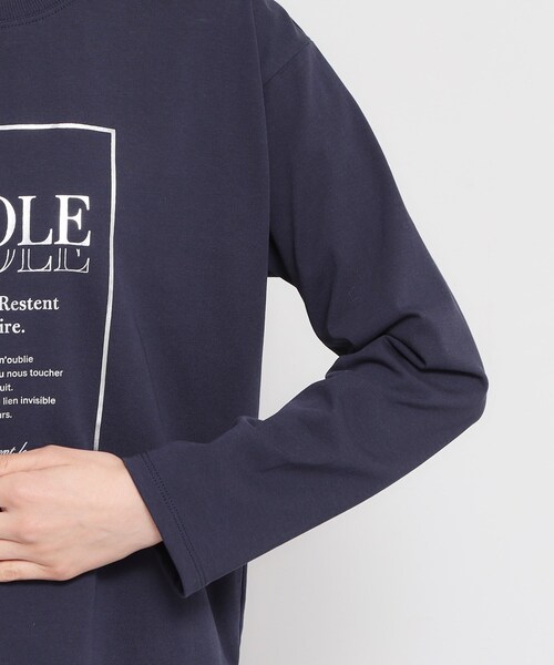 THE SHOP TK （ザ ショップ ティーケー ）の「ロゴ箔プリントロンTee（Tシャツ/カットソー・レディース・ネイビー/オフホワイト・12/13）」の14枚目の写真