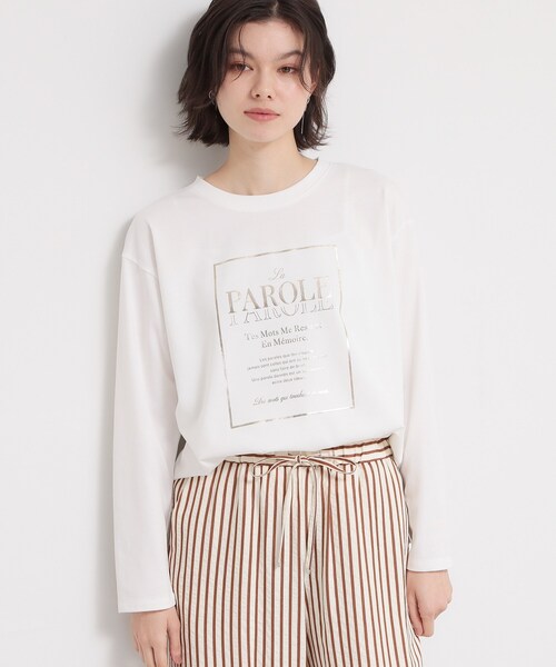 THE SHOP TK （ザ ショップ ティーケー ）の「ロゴ箔プリントロンTee（Tシャツ/カットソー・レディース・ネイビー/オフホワイト・12/13）」の16枚目の写真