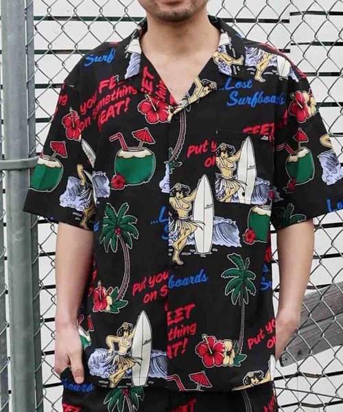 lost（ロスト）の「lost/ロスト NEAT SHIRT 半袖シャツ LM6S-2401（シャツ/ブラウス・メンズ・オフホワイト/ブラック/ホワイト/グリーン/ピンク・M/L）」の3枚目の写真
