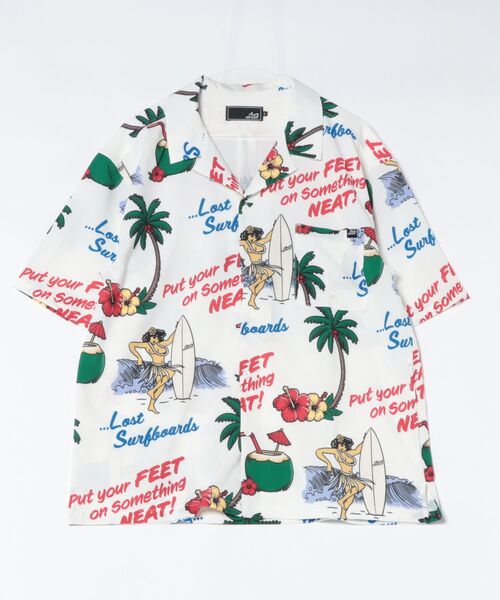 lost（ロスト）の「lost/ロスト NEAT SHIRT 半袖シャツ LM6S-2401（シャツ/ブラウス・メンズ・オフホワイト/ブラック/ホワイト/グリーン/ピンク・M/L）」の7枚目の写真