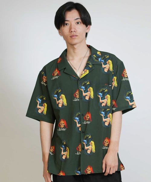 lost（ロスト）の「lost/ロスト NEAT SHIRT 半袖シャツ LM6S-2401（シャツ/ブラウス・メンズ・オフホワイト/ブラック/ホワイト/グリーン/ピンク・M/L）」の15枚目の写真