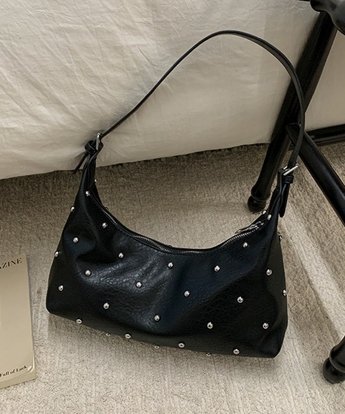 HALEY PESCA（ヘーリーペスカ）の「HALEY PESCA/2way スタッズショルダー　ハンドバッグ（ショルダーバッグ・レディース・ホワイト/ブラウン/ブラック・FREE）」の9枚目の写真