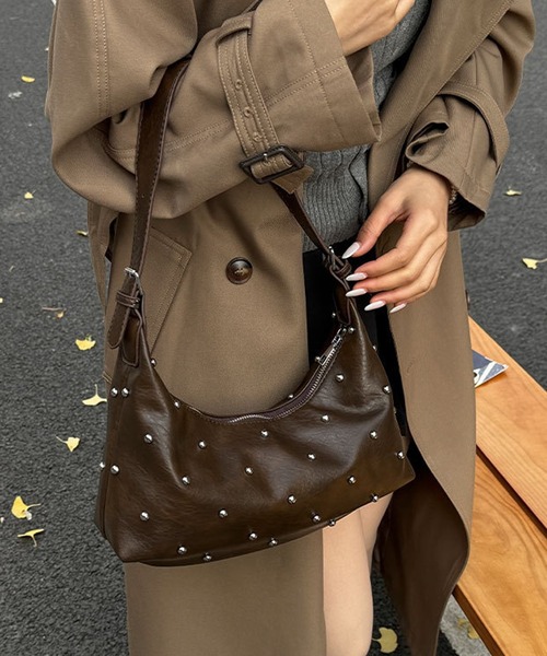 HALEY PESCA（ヘーリーペスカ）の「HALEY PESCA/2way スタッズショルダー　ハンドバッグ（ショルダーバッグ・レディース・ホワイト/ブラウン/ブラック・FREE）」の19枚目の写真