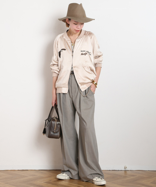 AP STUDIO(エーピーストゥディオ)の「Viatore High-waisted Pants(スラックス・レディース・ブラック/チャコールグレー・36/34/40/38)」の5枚目の写真