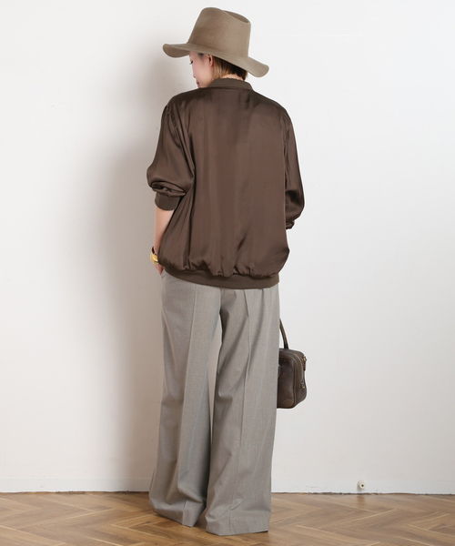 AP STUDIO(エーピーストゥディオ)の「Viatore High-waisted Pants(スラックス・レディース・ブラック/チャコールグレー・36/34/40/38)」の9枚目の写真