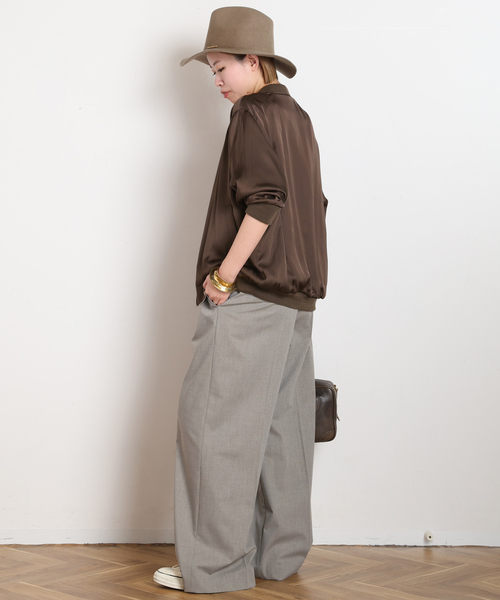 AP STUDIO(エーピーストゥディオ)の「Viatore High-waisted Pants(スラックス・レディース・ブラック/チャコールグレー・36/34/40/38)」の10枚目の写真