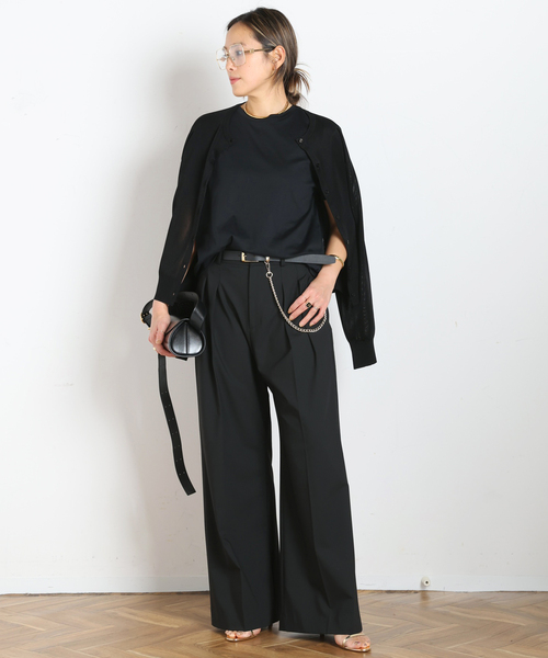 AP STUDIO(エーピーストゥディオ)の「Viatore High-waisted Pants(スラックス・レディース・ブラック/チャコールグレー・36/34/40/38)」の11枚目の写真