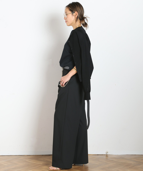 AP STUDIO(エーピーストゥディオ)の「Viatore High-waisted Pants(スラックス・レディース・ブラック/チャコールグレー・36/34/40/38)」の12枚目の写真