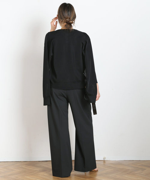 AP STUDIO(エーピーストゥディオ)の「Viatore High-waisted Pants(スラックス・レディース・ブラック/チャコールグレー・36/34/40/38)」の13枚目の写真