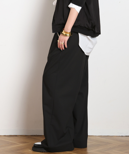 AP STUDIO(エーピーストゥディオ)の「Viatore High-waisted Pants(スラックス・レディース・ブラック/チャコールグレー・36/34/40/38)」の15枚目の写真